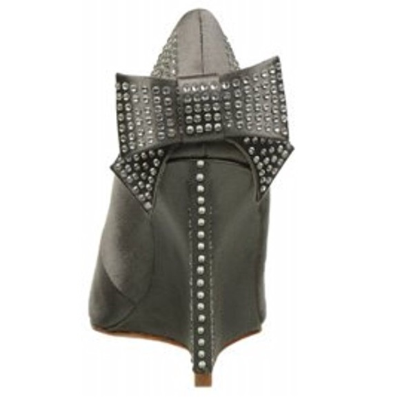 Oversized Bow Swarovski Crystal Satin Wedges - Picture 8 of 8